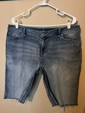 J. Jill Washed Blue Boyfriend Denim Bermuda Shorts 14P